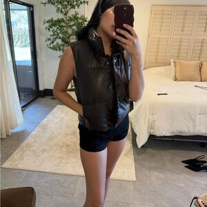 Zara Dark Brown Puffer Vest